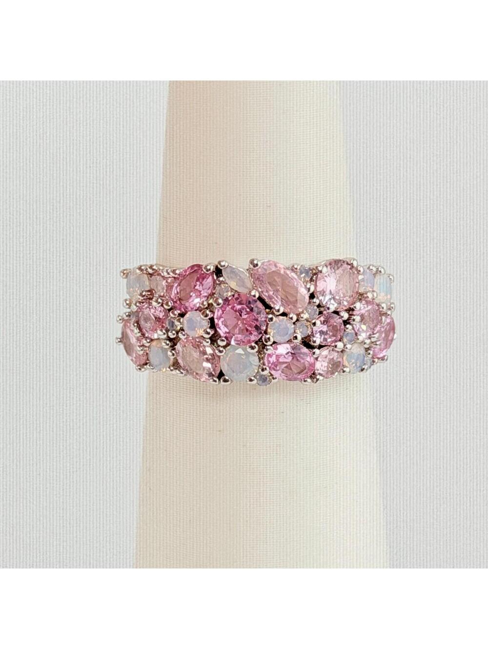 Bomb Party Sz 7 "She's A Stunner" Pink Corundum, Moonstone, Pink Quartz RBP7589 - Picture 7 of 8